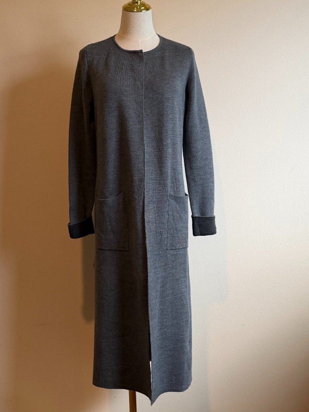 Tahari Luxury Merino Wool Open Front Long Line Cardigan S - Picture 8 of 12